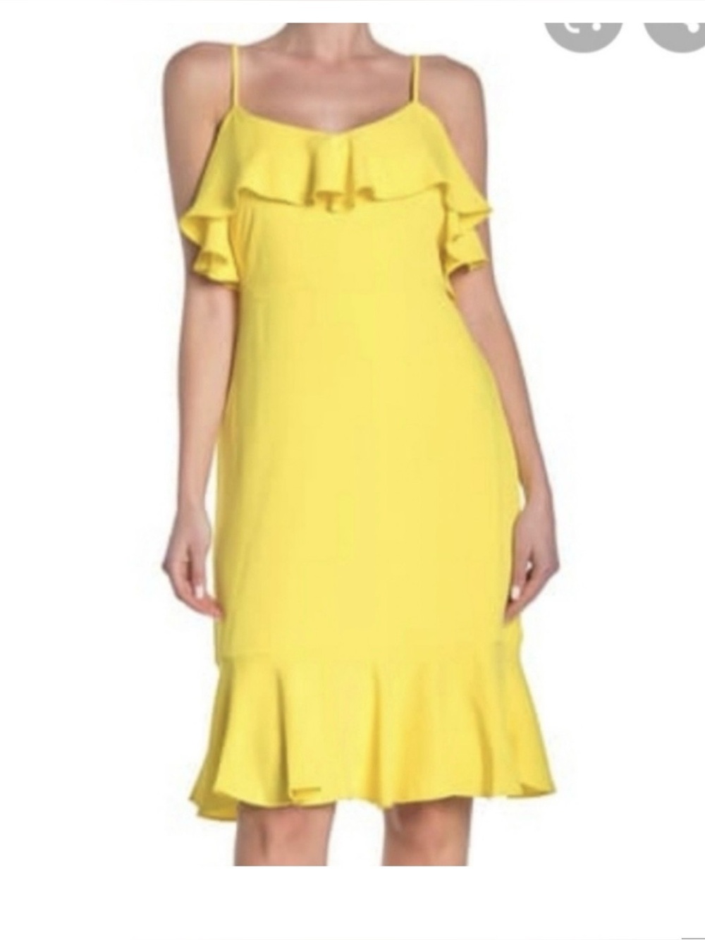 Trina Turk Bright Yellow Mosley Ruffle Dress